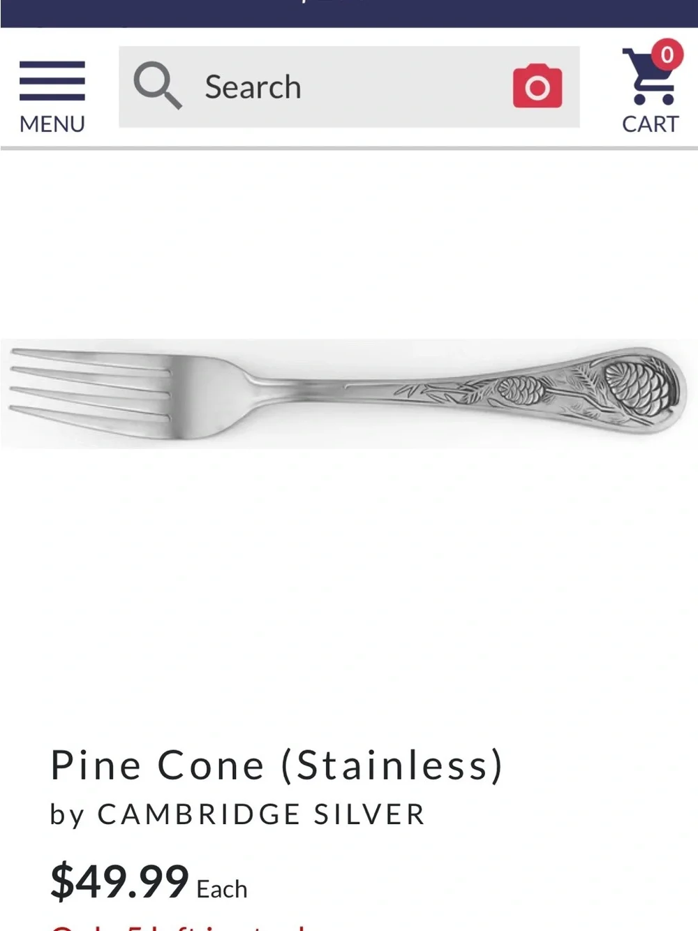 Pine Cone (Stainless) by CAMBRIDGE SILVER